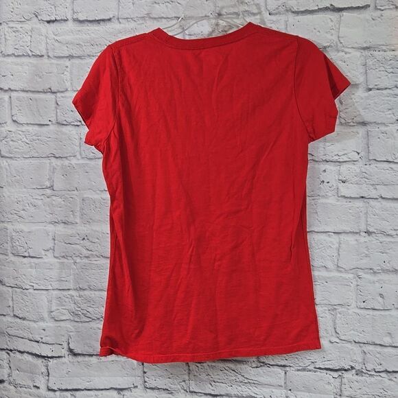 Jingle Bells Women Christmas Short Sleeve T-shirt M 8-10 Festive Red Holiday Tee - Picture 7 of 7